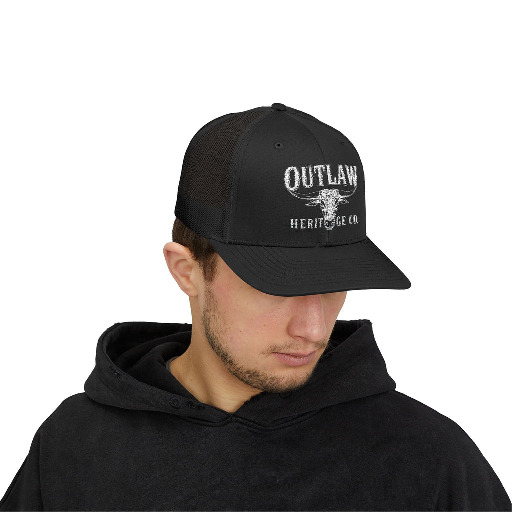 Outlaw Heritage Co.'s "White Bull" (Curved Brim)