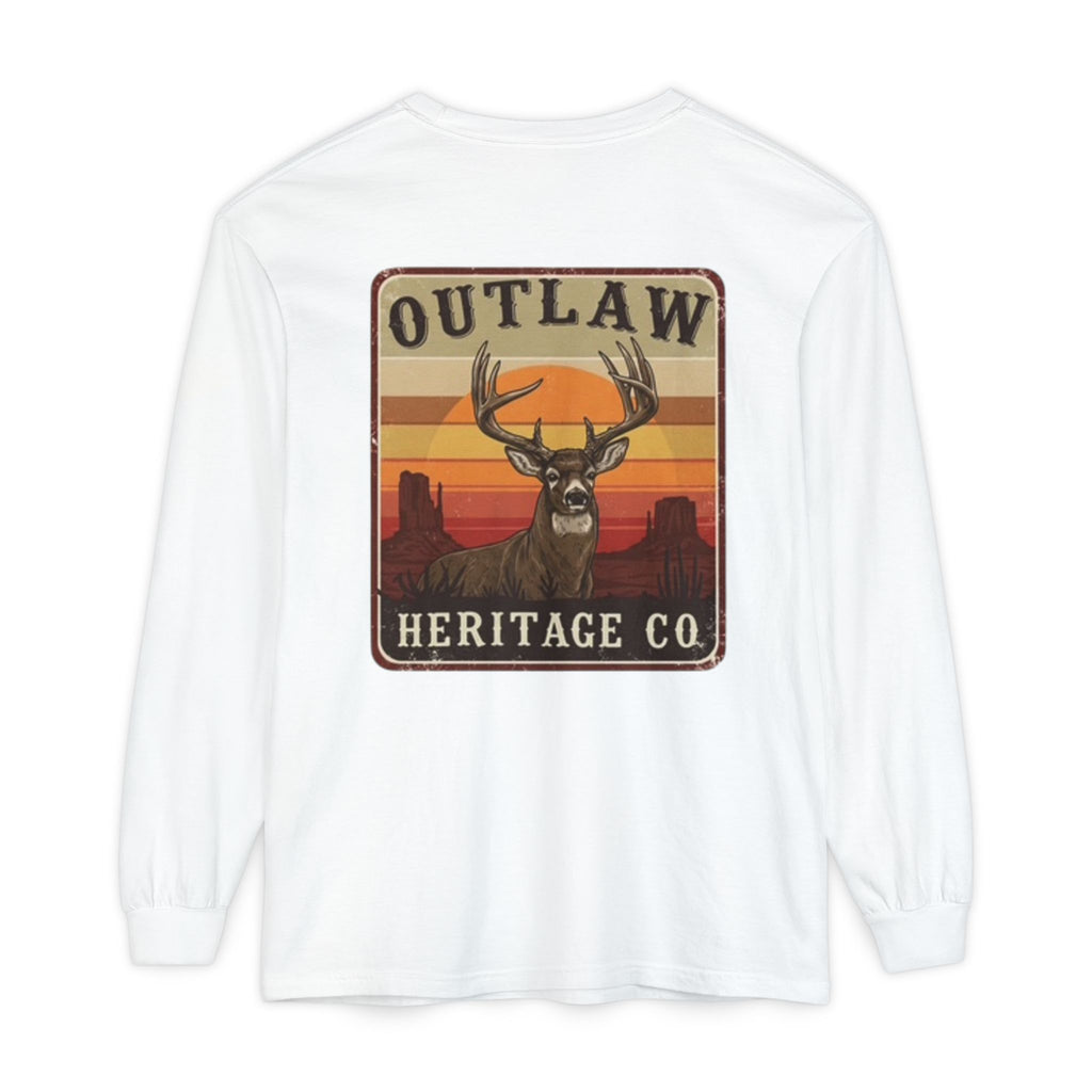 Buck Outlaw Heritage Co. Unisex Garment-dyed Long Sleeve T-Shirt