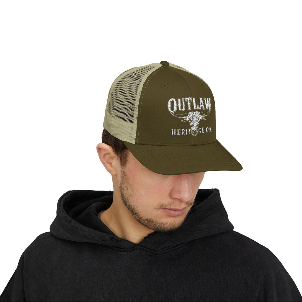 Outlaw Heritage Co.'s "White Bull" (Curved Brim)