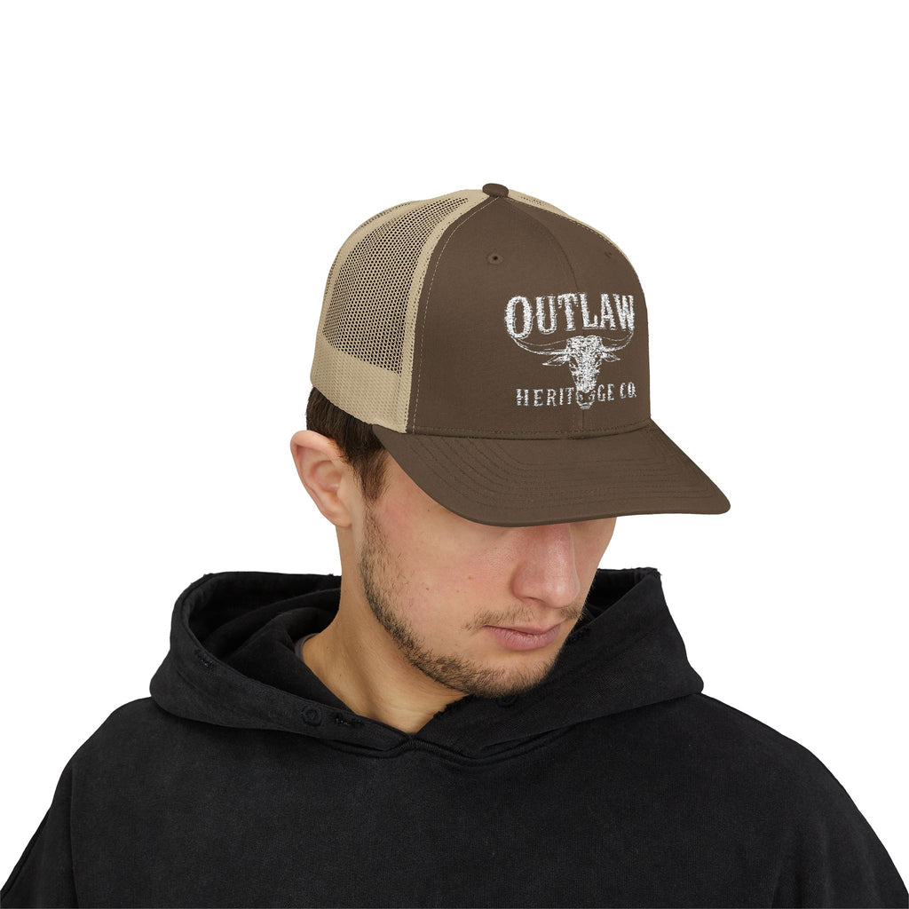Outlaw Heritage Co.'s "White Bull" (Curved Brim)