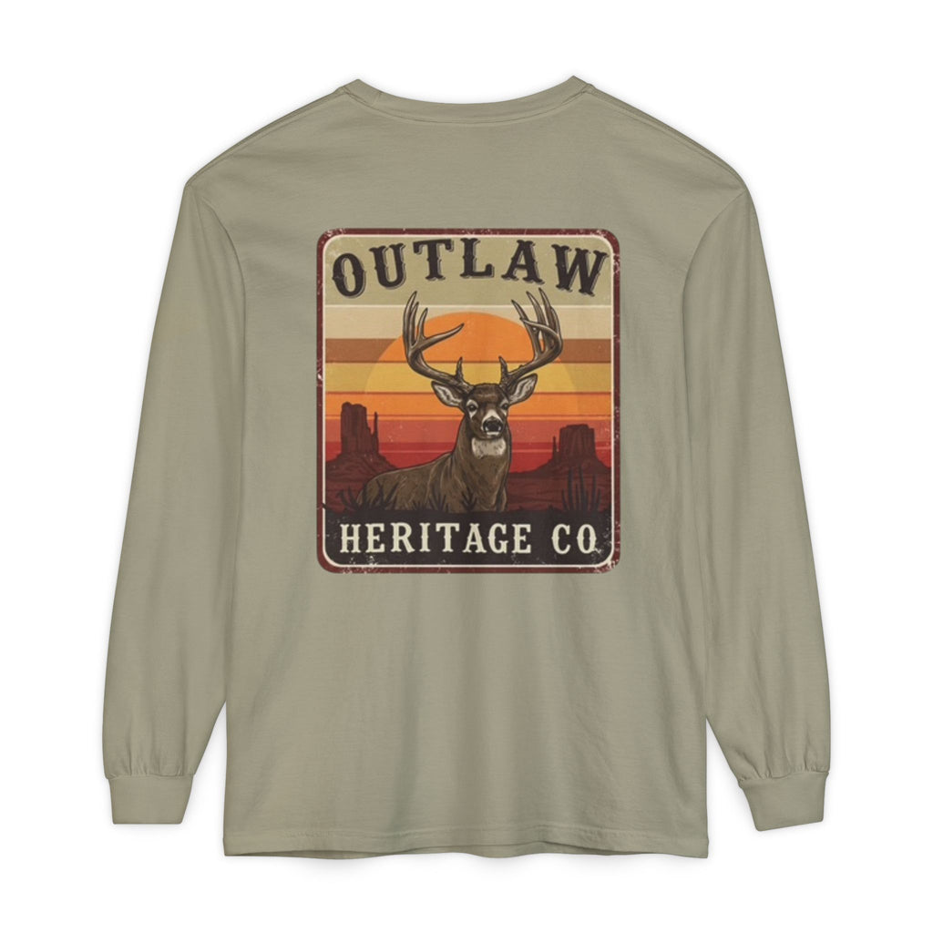 Buck Outlaw Heritage Co. Unisex Garment-dyed Long Sleeve T-Shirt