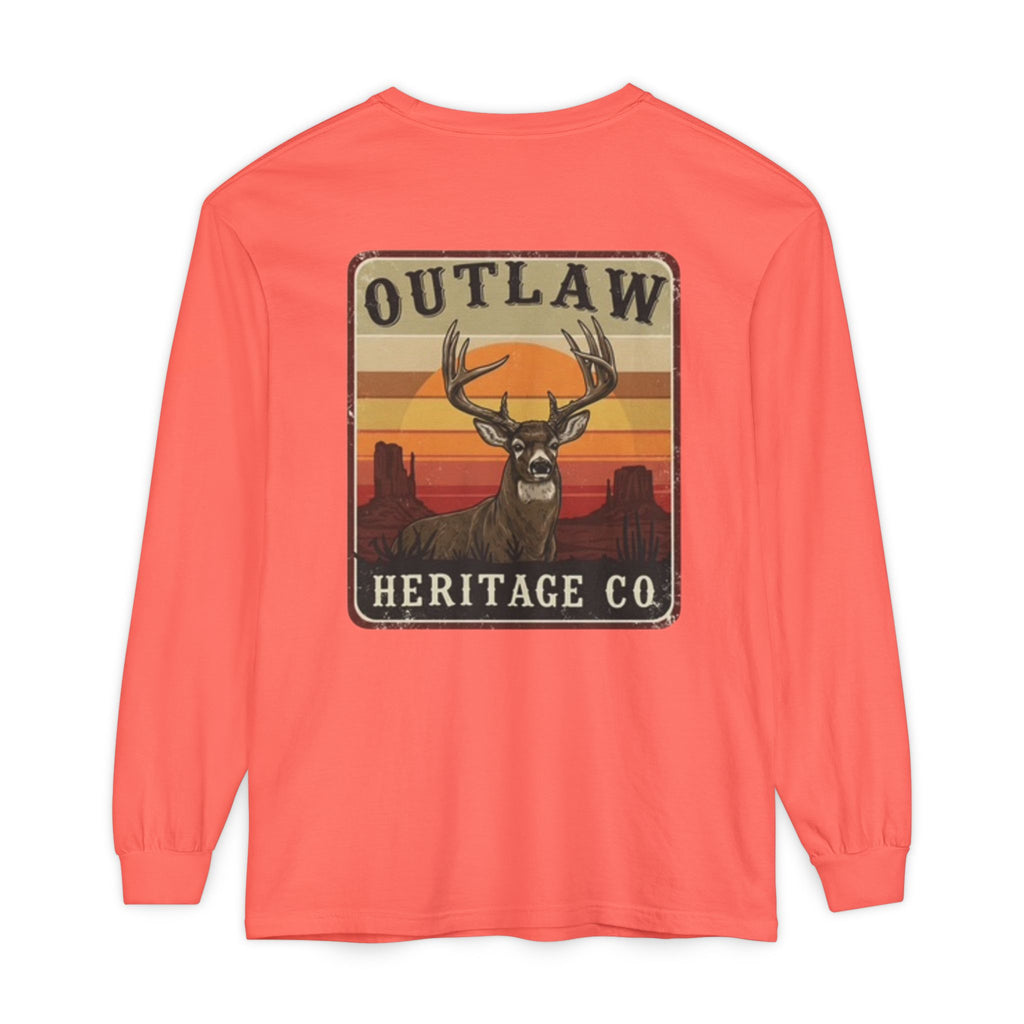 Buck Outlaw Heritage Co. Unisex Garment-dyed Long Sleeve T-Shirt